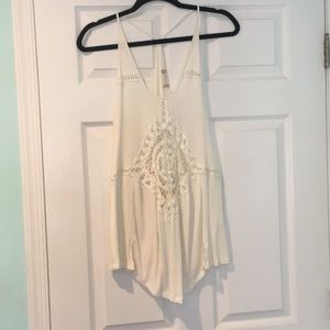 White cut out tank top